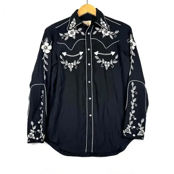 Polo Ralph Lauren Women's 2 Relaxed Fit Pearl Snap Western Embroidered Shirt - Picture 1 of 11